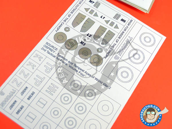 Image 1: Hawker Typhoon Mk Ib | Masks in 1/48 scale manufactured by Montex Mask (ref. K48273) Image 1: Hawker Typhoon Mk Ib | Masks in 1/48 scale manufactured by Montex Mask (ref. K48273)