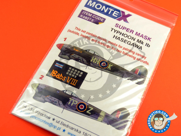 Image 5: Hawker Typhoon Mk Ib | Masks in 1/48 scale manufactured by Montex Mask (ref. K48273) Image 5: Hawker Typhoon Mk Ib | Masks in 1/48 scale manufactured by Montex Mask (ref. K48273)