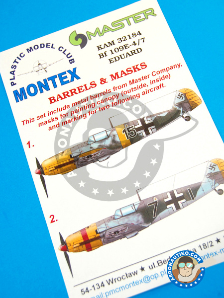 Messerschmitt Bf 109 E-4/7 | Masks in 1/32 scale manufactured by Montex Mask (ref. KAM32184) image