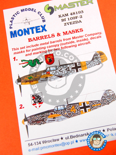 Messerschmitt Bf 109 F-2 | Masks in 1/48 scale manufactured by Montex Mask (ref. KAM48193) image