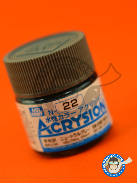 Gris neutro - Neutral gray | Pintura gama Acrysion Color fabricado por Mr Hobby (ref. N-022) image