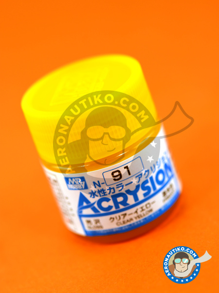 Amarillo Translucido Transparente - Clear yellow | Pintura gama Acrysion Color fabricado por Mr Hobby (ref. N-091) image