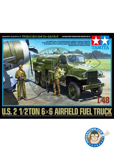 U.S. 2 1/2TON 6x6 Airfield Fuel Truck | Military vehicle kit in 1/48 scale manufactured by Tamiya (ref. 32579) image