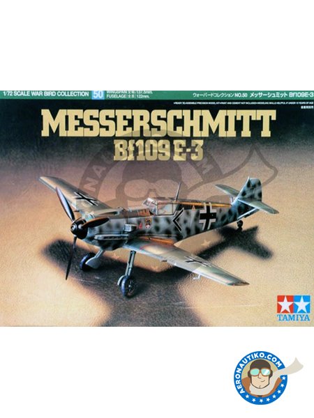 Messerschmitt Bf109 E-3 | Airplane kit in 1/72 scale manufactured by Tamiya (ref. 60750) image