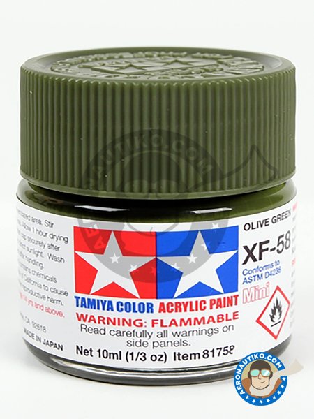 XF-58 Olive green. 10ml | Acrylic paint manufactured by Tamiya (ref. 81758) image