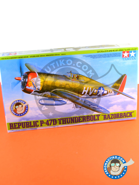 Republic P-47 Thunderbolt D Razorback | Airplane kit in 1/48 scale manufactured by Tamiya (ref. TAM61086) image