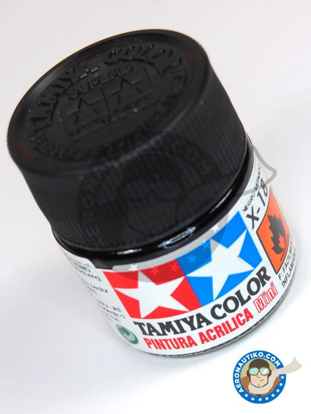 Negro Satinado X-18 Semi Gloss Black | Pintura acrílica fabricado por Tamiya (ref. TAM81518) image