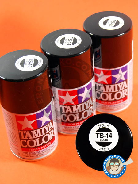 Negro Brillante TS-14 Gloss black - 100ml | Spray fabricado por Tamiya (ref. TAM85014) image