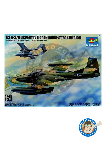 Cessna A-37 Dragonfly B | Airplane kit in 1/48 scale manufactured by Trumpeter (ref. 02889) image