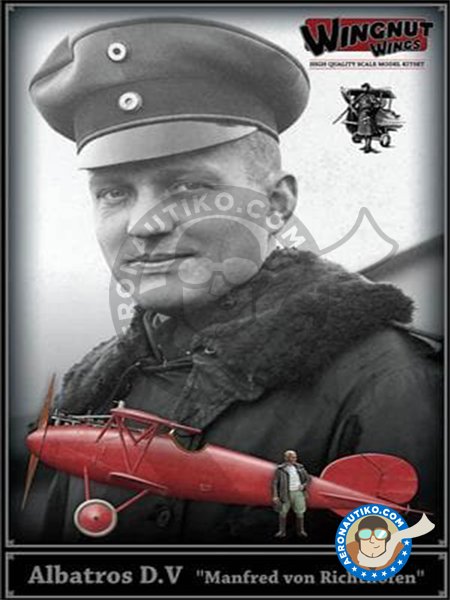 Albatros D.V "Manfred von Richthofen" with figure. | Airplane kit in 1/32 scale manufactured by Wingnut Wings (ref. 32601) image