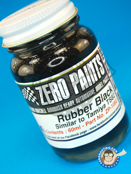 Negro goma - Rubber Black Paint - Similar to TS-82 - 60ml | Pintura fabricado por Zero Paints (ref. ZP-1082) image