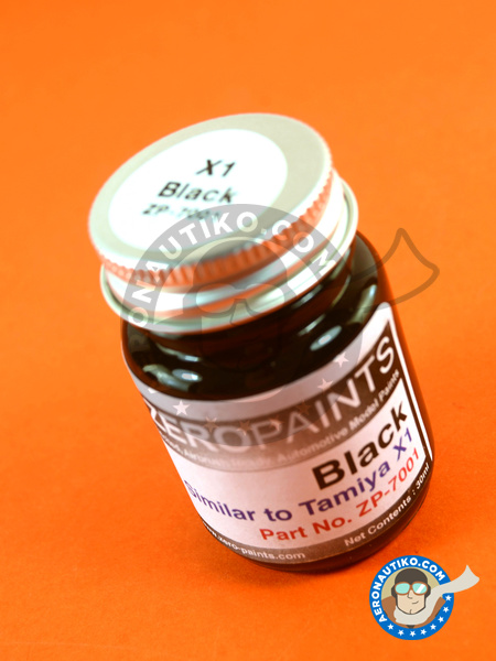 Black - Similar to Tamiya X-1 - 30ml | Paint manufactured by Zero Paints (ref. ZP-7001) image