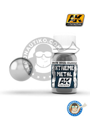 <a href="https://www.aeronautiko.com/product_info.php?products_id=50792">1 &times; AK Interactive: Pintura Xtreme metal - Aluminio blanco - bote de 30mL - para todos los kits</a>