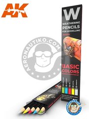 <a href="https://www.aeronautiko.com/product_info.php?products_id=51685">1 &times; AK Interactive: Pencils set - Basic colors set: Shading & demotion set. For modelling. - Light green, Light blue, Red, Yellow, Aluminum - for all kits - 5 units</a>