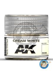 <a href="https://www.aeronautiko.com/product_info.php?products_id=51291">1 &times; AK Interactive: Real color - Color Blanco crema. Ral 9001 - bote de 10ml - para todos los kits</a>