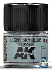 <a href="https://www.aeronautiko.com/product_info.php?products_id=51644">1 &times; AK Interactive: Real color - Color azul cielo claro FS 35526  - bote de 10ml - para todos los kits</a>