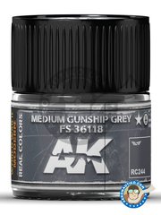 <a href="https://www.aeronautiko.com/product_info.php?products_id=51521">1 &times; AK Interactive: Real color - Medium gunship grey color. FS 36118.  - 10ml jar - for all kits</a>