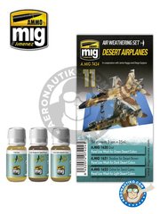 <a href="https://www.aeronautiko.com/product_info.php?products_id=51158">1 &times; AMMO of Mig Jimenez: Set de pinturas - Colores para aviones con camuflaje desrtico | Air Weathering Set - A.MIG-1620 PLW Dust, A.MIG-1621 PLW Shadow for Desert Brown, A.MIG-1622 PLW Ochre for  Sand Camo - para todos los kits</a>