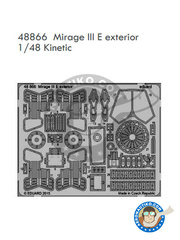 Eduard: Fotograbados escala 1/48 - Dassault Mirage III E - para kit de Kinetic image
