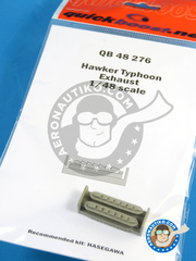 Quickboost: Exhaust 1/48 scale - Hawker Typhoon Mk Ib - resin parts - for Hasegawa reference 09059 image