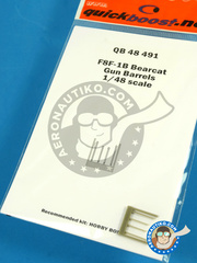 Quickboost: Cañones escala 1/48 - Grumman F8F Bearcat F1-B - resinas - para kit de Hobby Boss image