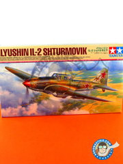 Tamiya: Maqueta de avión escala 1/48 - Ilyushin IL-2 Shturmovik IL-2M3 - Russian Air Force (RU4); Russian Air Force (RU2) 1944 y 1945 - piezas de plástico, calcas de agua y manual de instrucciones image