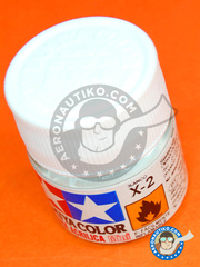 <a href="https://www.aeronautiko.com/product_info.php?products_id=13623">1 &times; Tamiya: Pintura acrlica - Blanco X-2 White - para todos los kits</a>