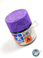 <a href="https://www.aeronautiko.com/product_info.php?products_id=12224">1 &times; Tamiya: Pintura acrlica - Color Purpura X-16 Purple - para todos los kits</a>