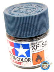 <a href="https://www.aeronautiko.com/product_info.php?products_id=12519">1 &times; Tamiya: Pintura acrlica - Azul tierra XF-50 Field blue - para todos los kits</a>