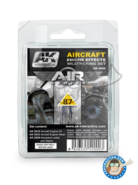 Aircraft Engine Effects Weathering Set | Air Series | AK Weathering efect product manufactured by AK Interactive (ref. AK-2000) image