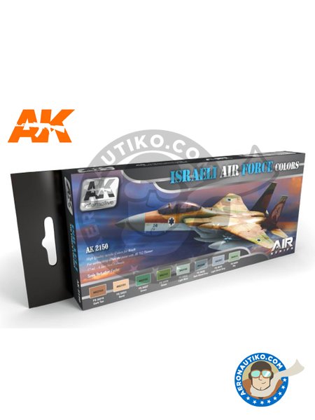 Israeli Air Force Colors set | New May 2018 | Air Series Set manufactured by AK Interactive (ref. AK-2150) image