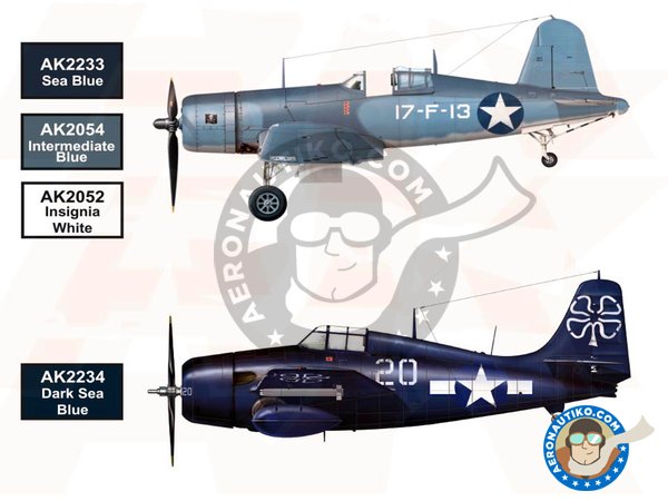 Image 2: WW2 US NAVY and USMC Aircraft Color New 2018 | Paints set manufactured by AK Interactive (ref. AK-2230)