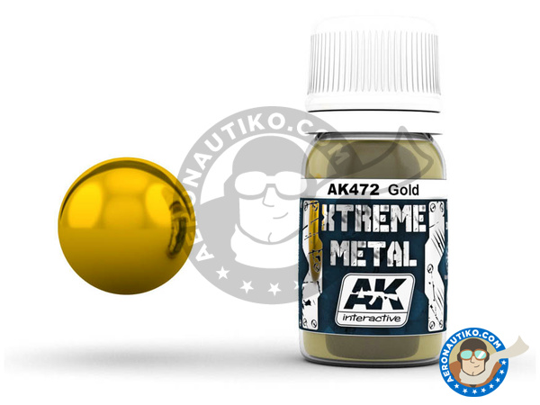 Image 1: Gold | Xtreme metal paint manufactured by AK Interactive (ref. AK-472)