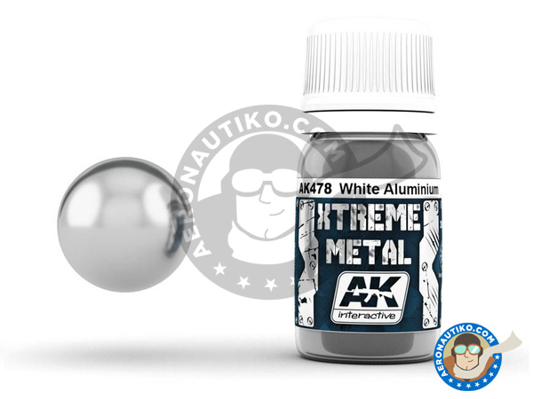 Image 1: White aluminium | Xtreme metal paint manufactured by AK Interactive (ref. AK-478)