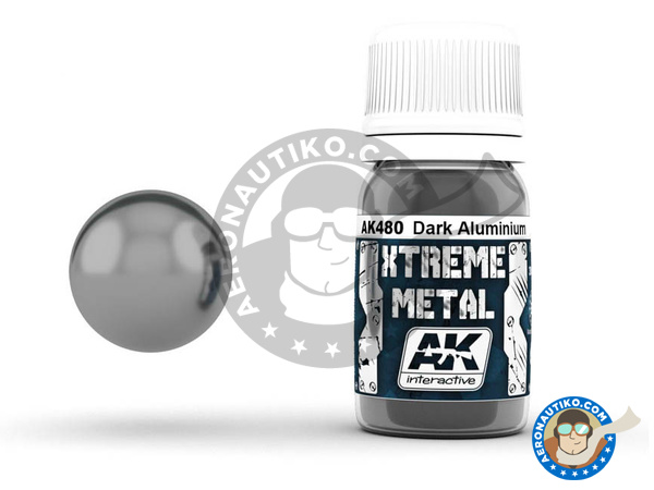 Image 1: Dark aluminium | Xtreme metal paint manufactured by AK Interactive (ref. AK-480)