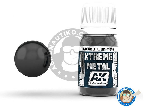 Image 1: Gris metalizado oscuro | Pintura Xtreme metal fabricado por AK Interactive (ref. AK-483)