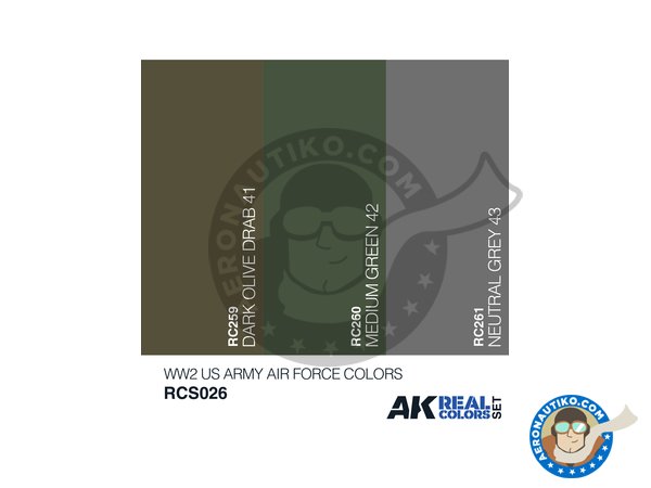 Image 1: WW2 USAAF Colors | Paints set manufactured by AK Interactive (ref. RCS026)