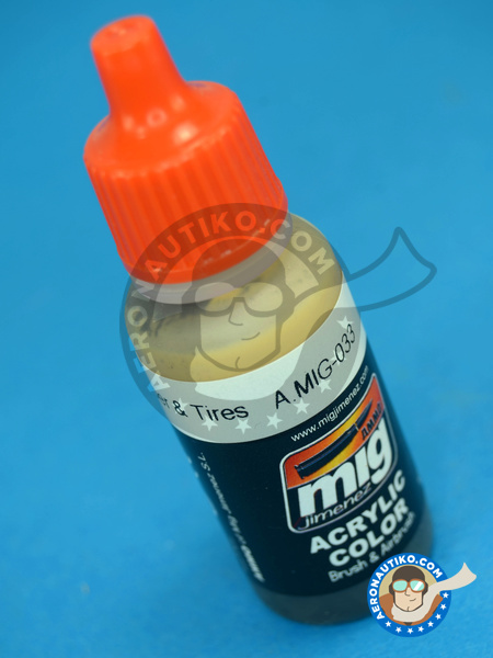 Rubber and Tires - 17ml | Acrylic paint manufactured by AMMO of Mig Jimenez (ref. A.MIG-0033) image