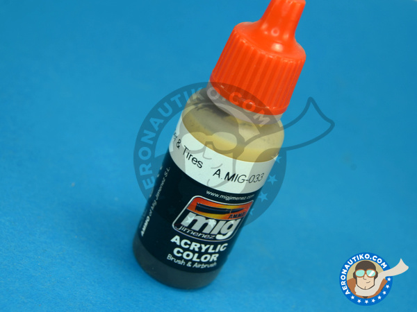 Image 1: Rubber and Tires - 17ml | Acrylic paint manufactured by AMMO of Mig Jimenez (ref. A.MIG-0033)