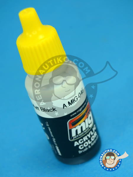 Matt Black - 17ml | Acrylic paint manufactured by AMMO of Mig Jimenez (ref. A.MIG-0046) image