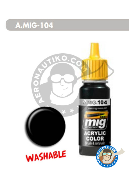 Washable black | Acrylic paint manufactured by AMMO of Mig Jimenez (ref. A.MIG-0104) image