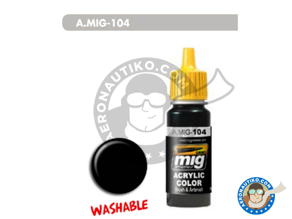 Image 1: Washable black | Acrylic paint manufactured by AMMO of Mig Jimenez (ref. A.MIG-0104)