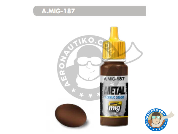 Image 1: Burnt metal | Jet Exhaust Burnt Iron | Acrylic paint manufactured by AMMO of Mig Jimenez (ref. A.MIG-0187)