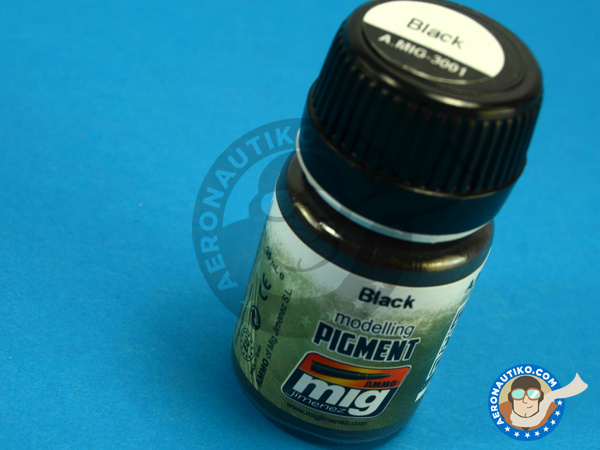Image 1: Black - Modelling Pigment | Pigments manufactured by AMMO of Mig Jimenez (ref. A.MIG-3001)