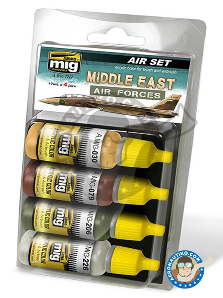 Colors for middle east air forces | Paints set manufactured by AMMO of Mig Jimenez (ref. A.MIG-7217) image