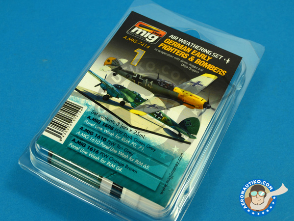 Image 1: German Early WWII Fighters and Bombers | Air Weathering Set | Air Weathering Set manufactured by AMMO of Mig Jimenez (ref. A.MIG-7414)