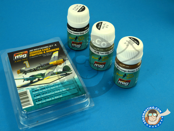 Image 3: German Early WWII Fighters and Bombers | Air Weathering Set | Air Weathering Set manufactured by AMMO of Mig Jimenez (ref. A.MIG-7414)