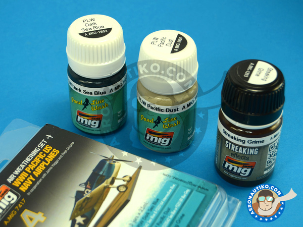 Image 1: Color set for Pacific US Navy Airplanes | Paints set manufactured by AMMO of Mig Jimenez (ref. A.MIG-7417)