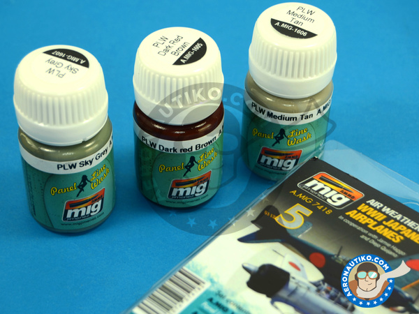 Image 1: Color set WWII Japanese Airplanes | Air Weathering Set | Paints set manufactured by AMMO of Mig Jimenez (ref. A.MIG-7418)