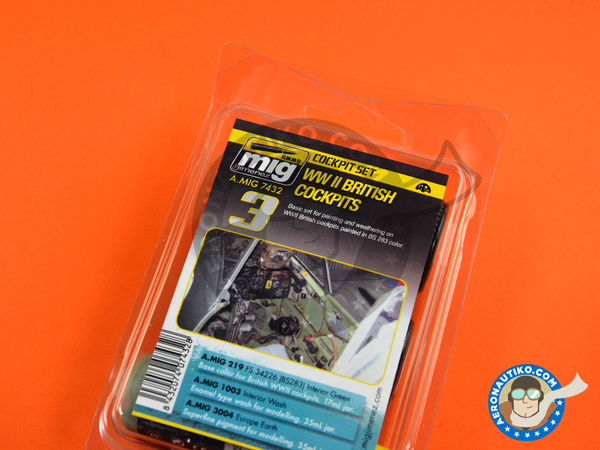Image 3: WWII British cockpits | Color Set | Paints set manufactured by AMMO of Mig Jimenez (ref. A.MIG-7432)
